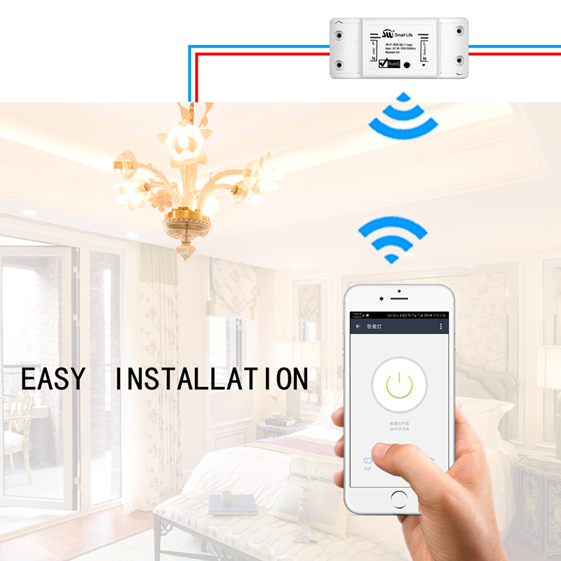 DIY Wifi Smart Light Switch Wireless App Remote Voice Control Universal Breaker Module Smart Home Tuya Alexa Google Home