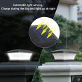 Waterproof LED Solar Power Pillar Street Light Solar Powered Outdoor Landscape Lighting Lamp for Villa Garden Porch Home
