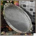 34.5x20.5cm oval embossed bronze /silver metal serving tray storage tray for fruit hotel restaurant home decoration FT041