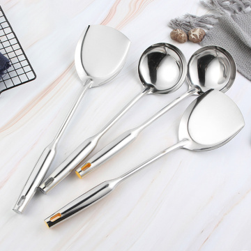 Stainless Steel Solid Soup Spoon Ladle Turner Set Scoops Turner Spatula Pot Shovel Sauces Spoon Kitchen Cooking Utensils