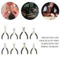 8 Style Pliers Light Weight Portable Durable Carbon Steel Forging Jewellery Making Beading Mini Pliers Tool Round Flat Long Nose