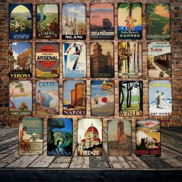 [ Mike86 ] Firenze Italy Verona Tin Sign Vintage Ravenna Retro Iron Painting Ferrara icity Poster Art 20*30 CM LT-1840