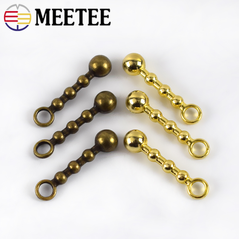 Meetee 30pcs 3# 25mm Metal Zipper Puller Bag Bronze Pull Pendant DIY Wallet Jacket Repair Zip Pendant Hardware Accessory ZT017