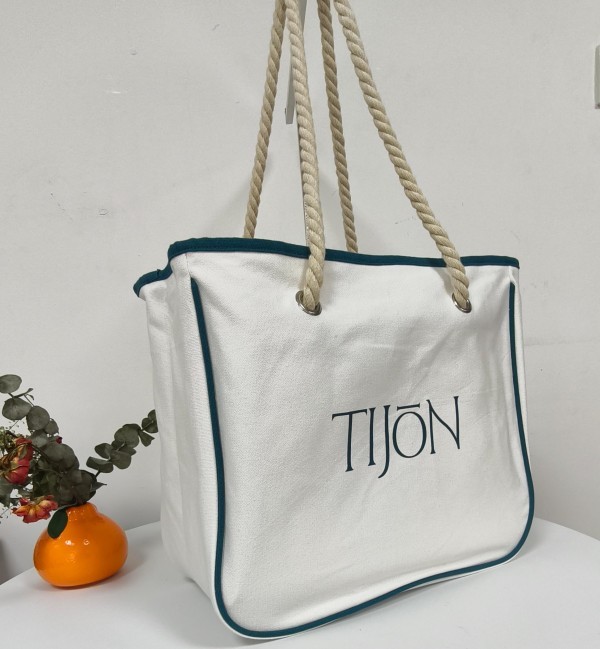 Simple fashion hemp rope canvas tote bag