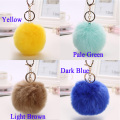 1pc SEEYULE Fashion Pompon Fluffy Car Key Ring Plush Women Key Chain Pom Pom Artificial Rabbit Fur Ball