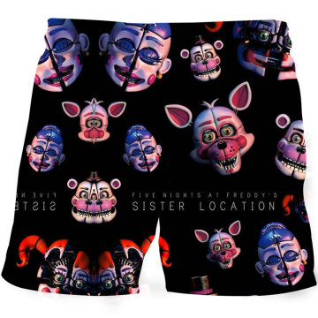 Summer Beach Pants Cool 3D Cartoon Boy Streetwear Shorts 3d Printed FNAF Baby Boys Shorts Swimming Short Pants Teenage Shorts