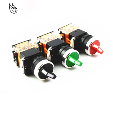 1pcs 22mm Self-lock Selector Switch 2Positions 3Positions Rotary Switches DPST10A400V Power Switch ON/OFF Red Green Black