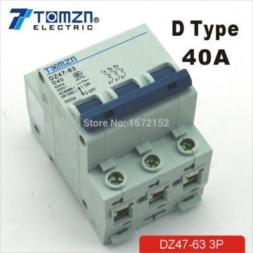 3P 40A D type 240V/415V Circuit breaker MCB 4 POLES