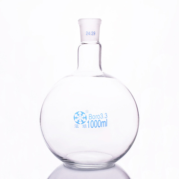 Single standard mouth flat-bottomed flask,Capacity 1000ml and joint 24/29,Single neck flat flask,Boiling flask