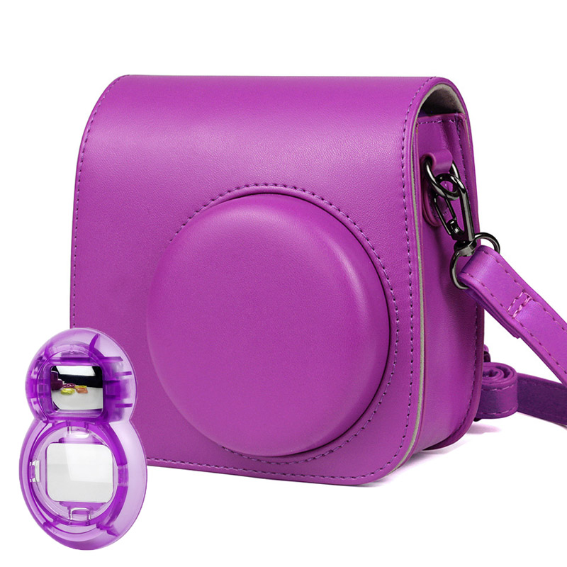 Fujifilm Instax Mini 9 8 Camera Accessories Bundle Set Purple Shoulder Bag Case Photo Album Film Frame Filters Selfie Lens Kit