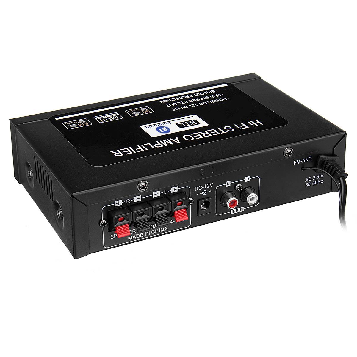 12V 220V 2-channel HiFi Stereo Audio Car Amplifier Car Audio bluetooth 2 Channel Digital Powerful Car Amplifier for Subwoofer