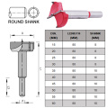 Boring Hole Saw Drill Bit Cutter Woodwork Forstner Bit Diamond Drill Carbide Tip Drill Bit 15Mm-60Mm Forstner Bit Hole Saw D30