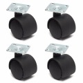4pcs Black Swivel Plate Caster Nylon Wheel Chair Table Castor Replacement 30mm Mayitr Hardware Casters For Furniture Machinery