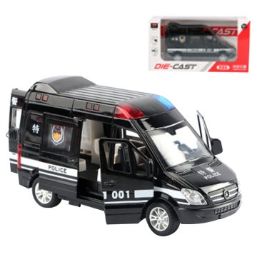 1:32 5 Door Ambulance Police Car Special Police Car Express Car Alloy Car Model Pull Back Sound And Light Simulation Model