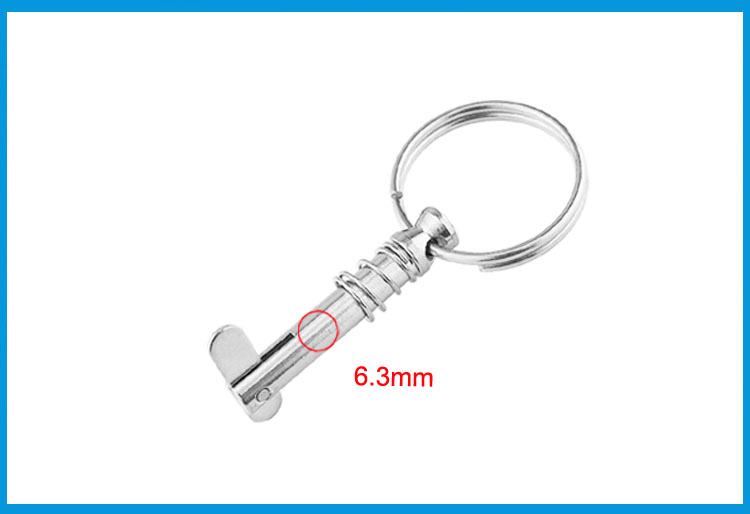 2PCS BSET MATEL Marine Grade 6.3*42mm 1/4 inch Quick Release Pin with Ring for Boat Bimini Top Deck Hinge Marine hardware