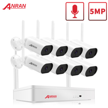 ANRAN 5MP Security Surveillance Camera Kit Wireless NVR Kit 1920P Wifi Audio CCTV Camera System Outdoor Wireless Camera System