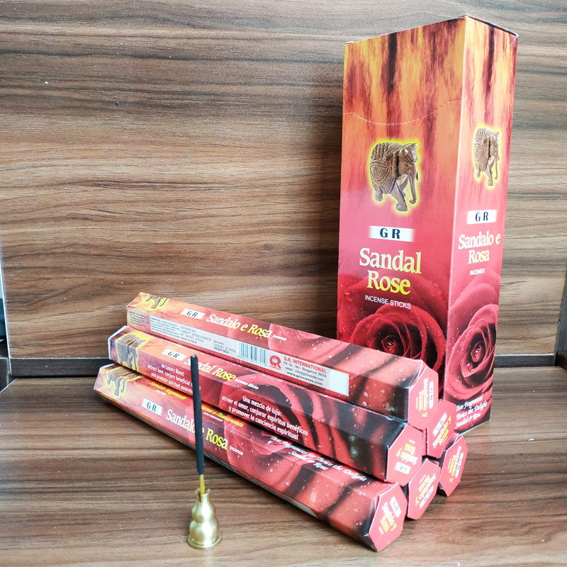 Natural Indian Sandal Rose Sticks Incense Temple Incense Fresh Air Aroma Indoor Spices Clean Air Home Fragrance Household Gift