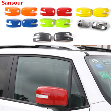 Sansour Car Rearview Mirror Decoration Cover Stickers for Jeep Renegade 2015+ Exterior Rear View Mirror Accessories Car Styling