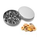 24Pcs Stainless Steel Christmas Cookie Cutter Biscuit Cookie Mold Square Flower Star Heart Fondant Stamp Cookie Decorating Tools