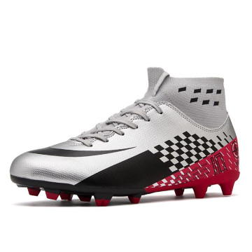 Men Soccer Shoes Kids Athletic Sport Sneakers Man Outdoor Chaussure De Football Shoes High Top Training Long Spike Fustal Cleats