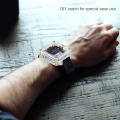 DIY LED Digital Tube Wristwatch Electronic Watch DIY Kit SCM Awesome Wristwatch DIY Kit Transparent LED Watch