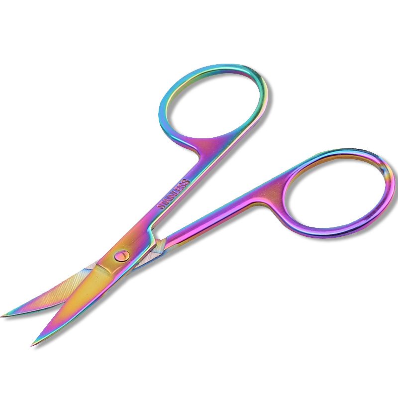 Chameleon Curved Head Eyebrow Scissor Makeup Scissor Nail Cuticle Tool Eyebrow Nose Eyelash Cuticle