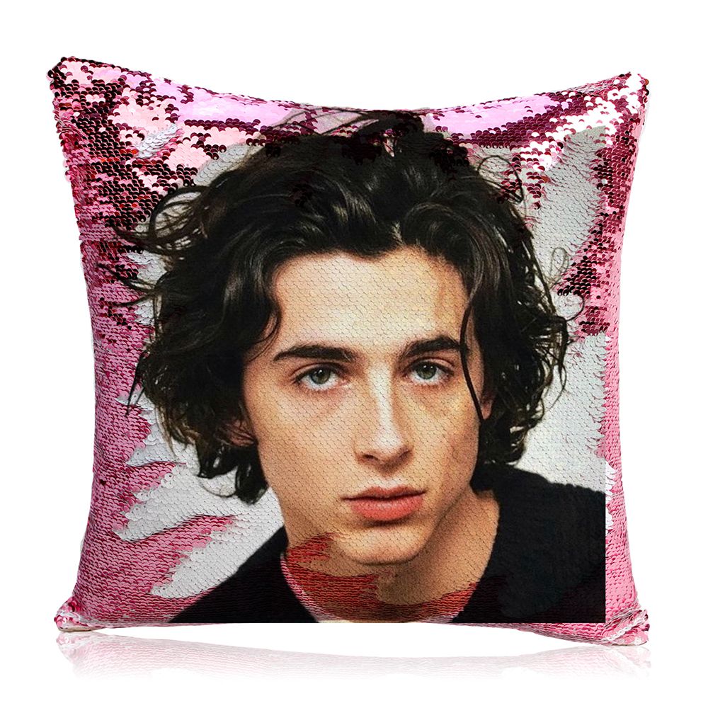 Timothee Chalamet Super Shining Magical Cushion Cover Reversible Color Changing Pillow Case Pillow Cover for Seat Car