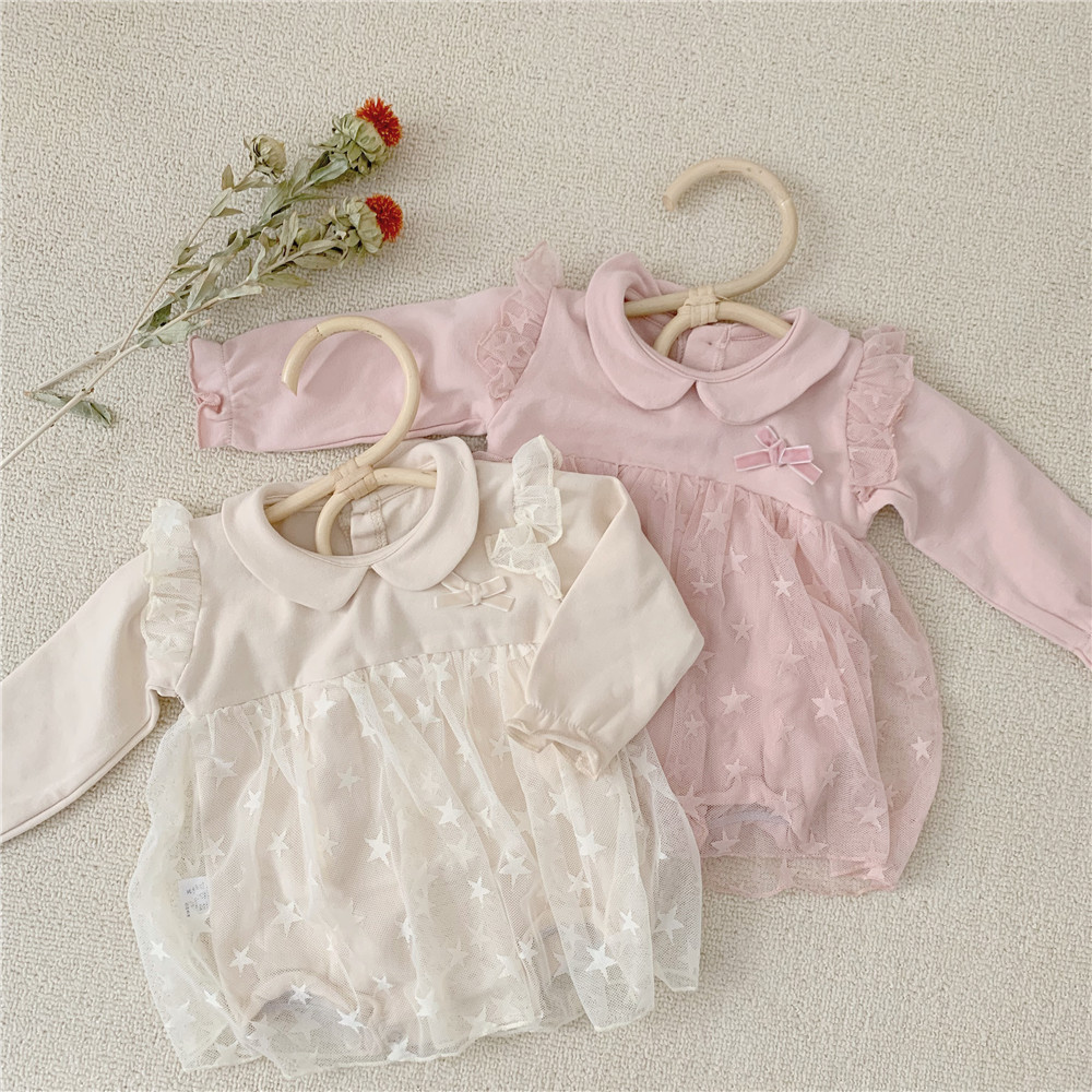 Baby Dresses 0-24M Long Sleeve Baby Girl Rompers Autumn Girl Princess Dress Lace Tulle Birthday Party Children Clothing