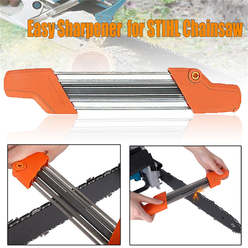 2 In 1 Easy File Chainsaw Chain Sharpener 4.8mm .325 Inch Chain Saw Pitch Fast Teeth Sharpening Set with 2pcs 3/16 Inch Files