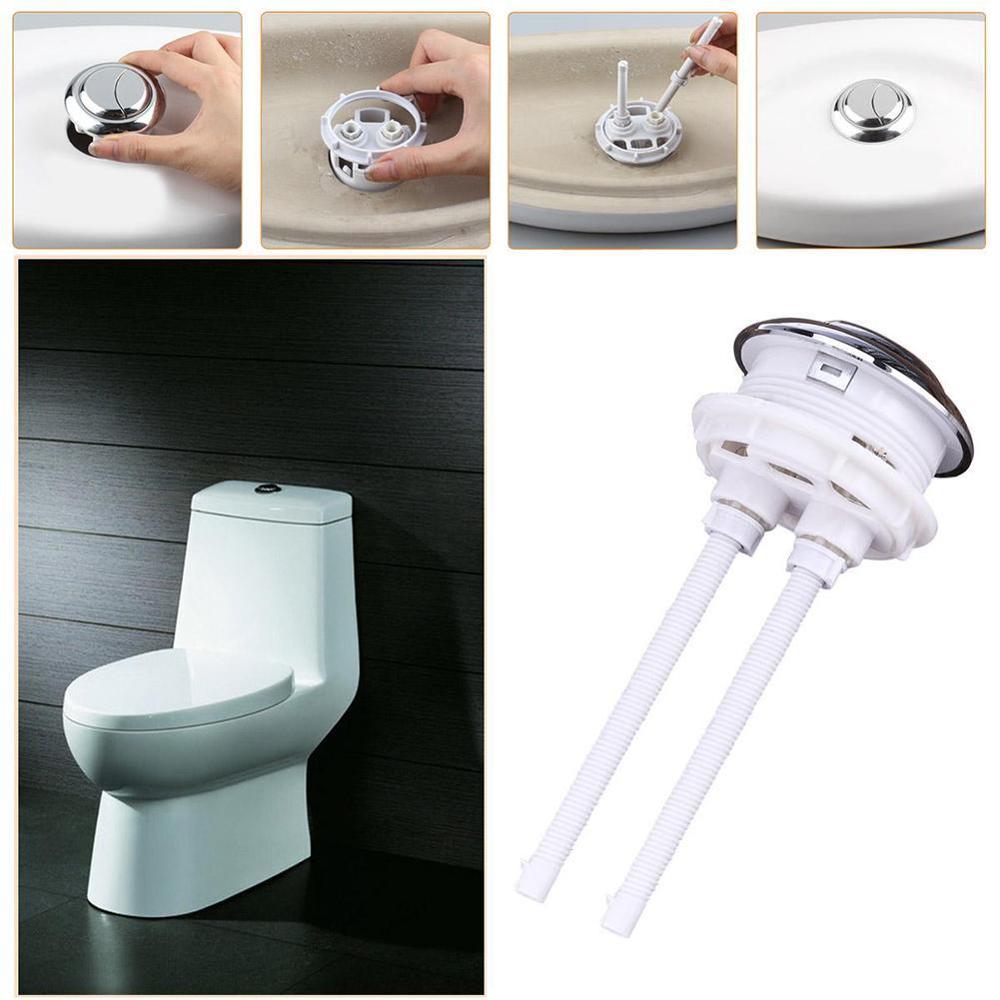 Plastic Dual Flush Toilet Water Tank Push Button Hole Universal Switch Cover Button Toilet Rod Cistern Accessories Lid Bath U3S0