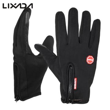 Lixada Outdoor Sports Hiking Winter Bicycle Bike Cycling Gloves For Men Women Windstopper Simulated Leather Soft Warm Gloves