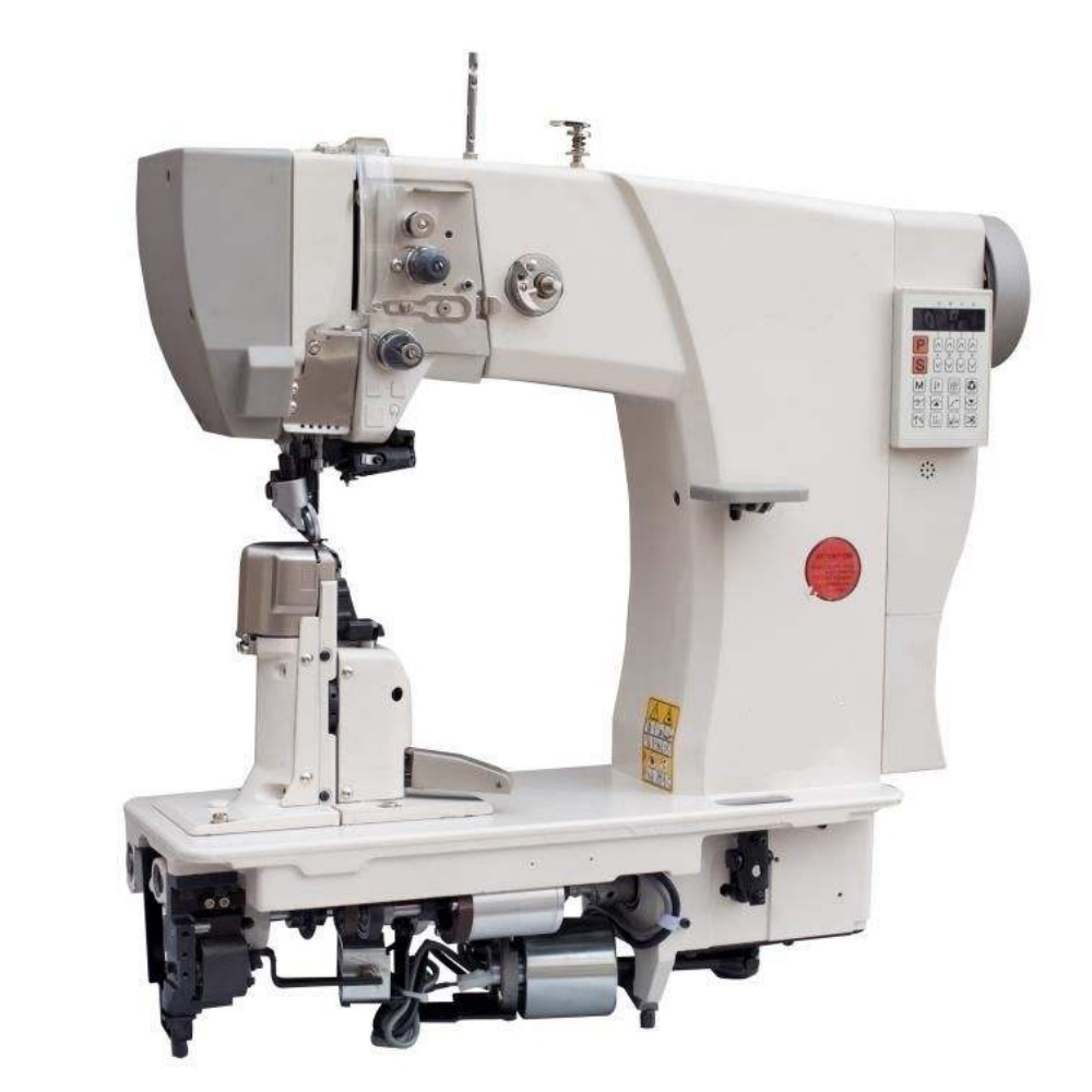  HM-1572-1 Automatic Double Needle Post Bed Sewing Machine Hot Sale Leather Shoes Lock Stitch Bed New Condition Core Motor (4)