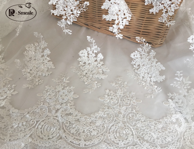 New Lace Mesh Clothing Fabrics High End Wedding Dress Embroidered Fabrics As Positioning Lace Fabric RS945