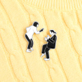 Pulp Fiction Enamel Pins Set Swing Dance Figure Brooches Shirt Collar Bag Lapel Pin Badge Jewelry Gift for Friends Wholesale