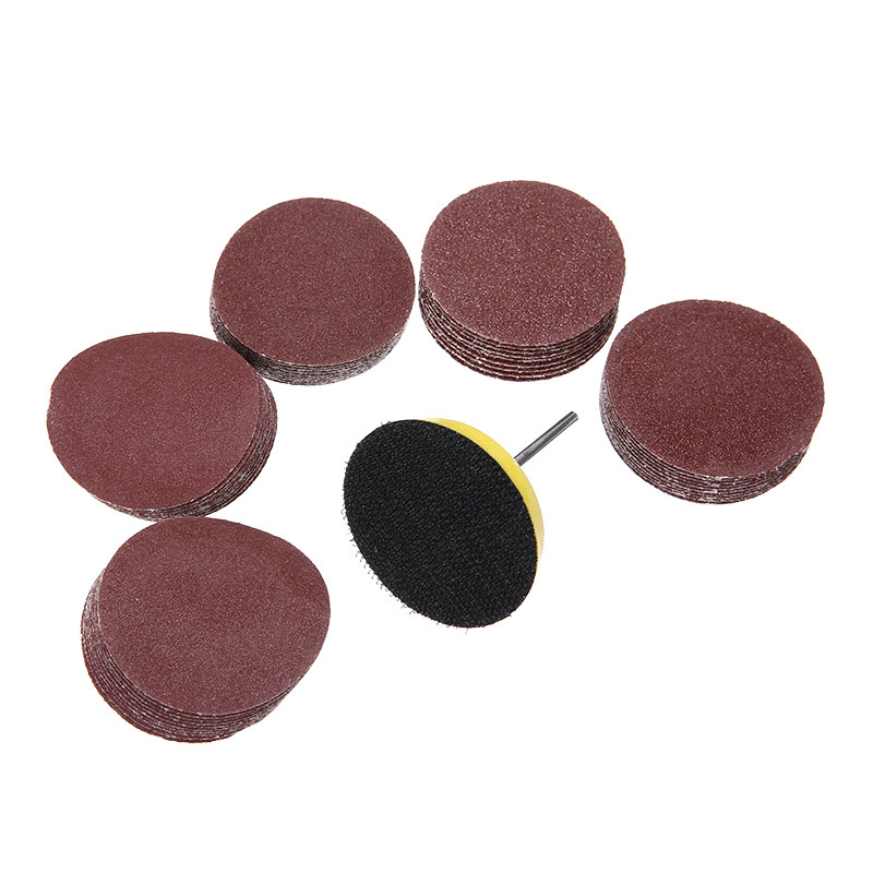 Mayitr 50pcs 2'' Sanding Disc 60-180 Grits Sander Discs Sanding Pad Sandpaper with M6 Backer Plate for Abrasive Tools