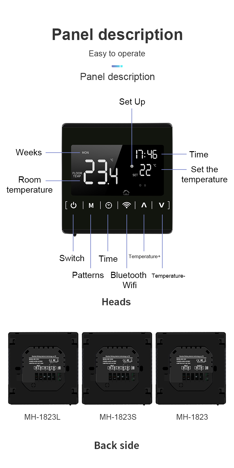 High Accuracy Electronic Wireless Digital Temperature Display Intelligent Thermostat with App Remote Controlling