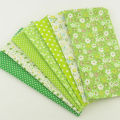 Booksew 100% Cotton Fabric 7pcs/lot Green Theme Lovely Floral and Dots Style Quilting Cloth Patchwork Crafts Sewing Doll
