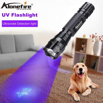 ALONEFIRE 501B High power UV Light 395nm Flashlight Scorpion Cat Dog pet urine Money Ore ID Detection Torch lamp 18650 battery