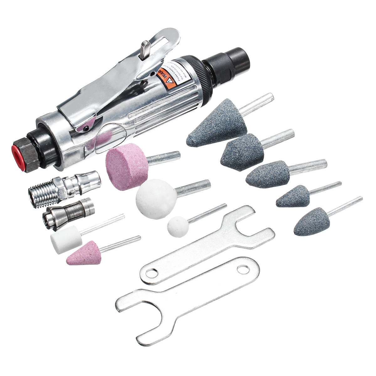 New 16 Pcs Air Compressor Die Grinder Grinding Polish Stone Kit 1/4 Inch Air Grinder Mill Engraving Tools Kits Pneumatic Tools