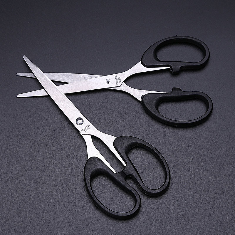 1p Senior Office Black Scissors Paper Scissors Manual Scissors Essentials Stainless Steel (large Size) Office 3 Sizes Plastic