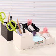 Creative Korean Desk Organizer Pen Holder Multifunctional Plastic Stationery Holders Student School Office Supplies
