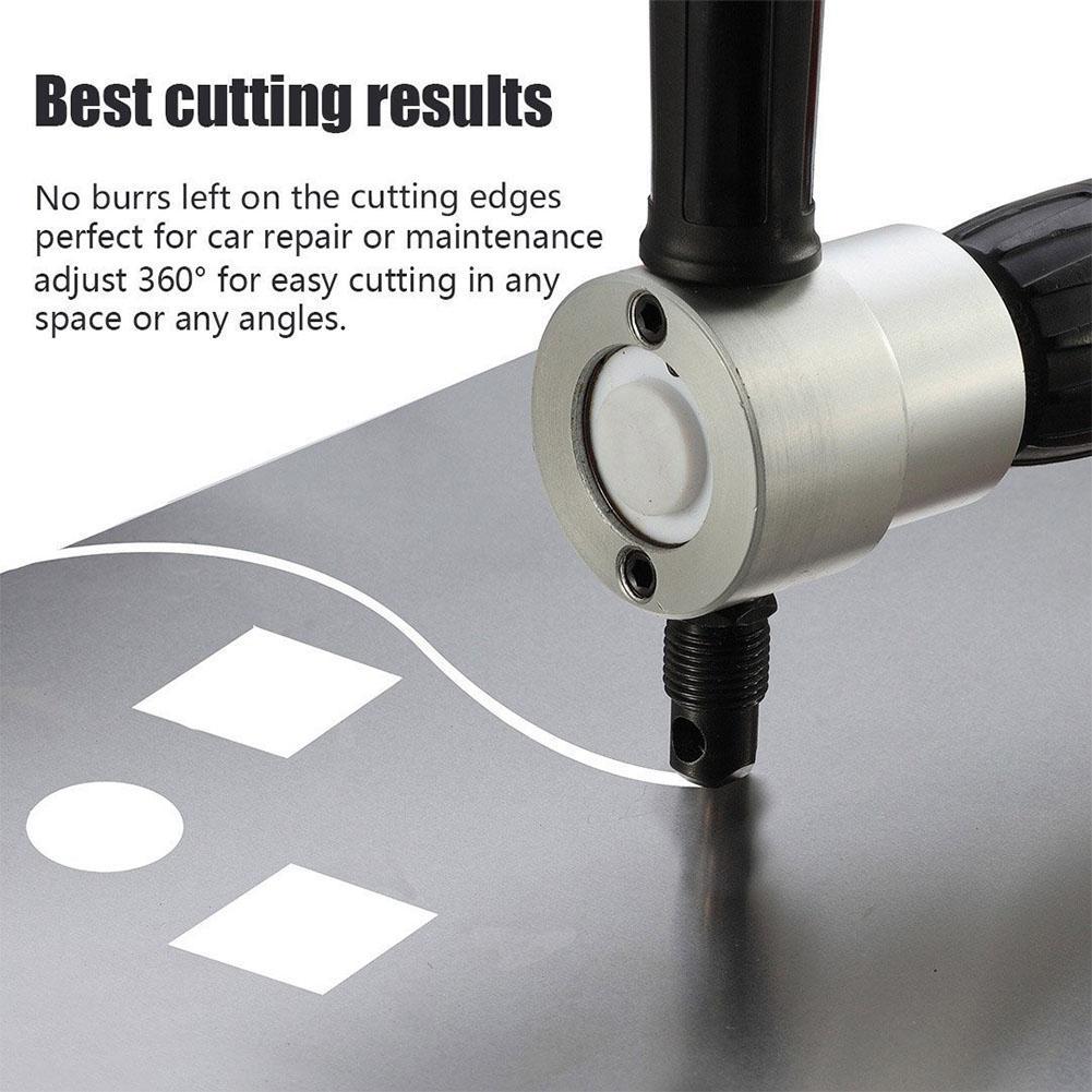 Metal Black Double Head Sheet Nibbler Metal Cutter Drill Sheet metal cutter Attachment Electric saw drill