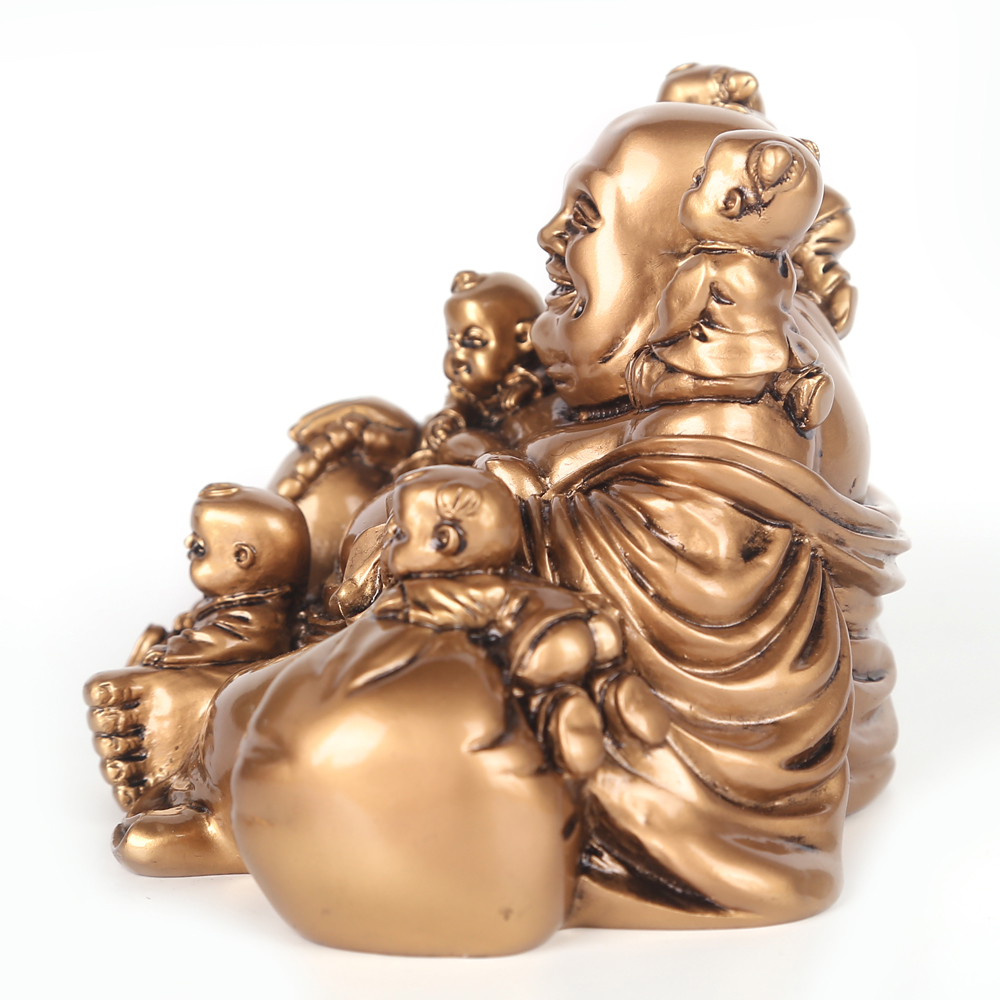 Resin statue laughing Buddha feng shui Maitreya Buddha sculpture smile mouth often open craft home decoration