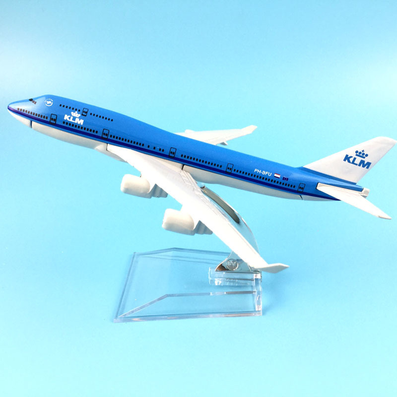Plane Model Airplane Model 16cm KLM Royal Dutch Boeing 747 Aircraft Model 1:400 Diecast Metal Airplanes Plane Toy Gift