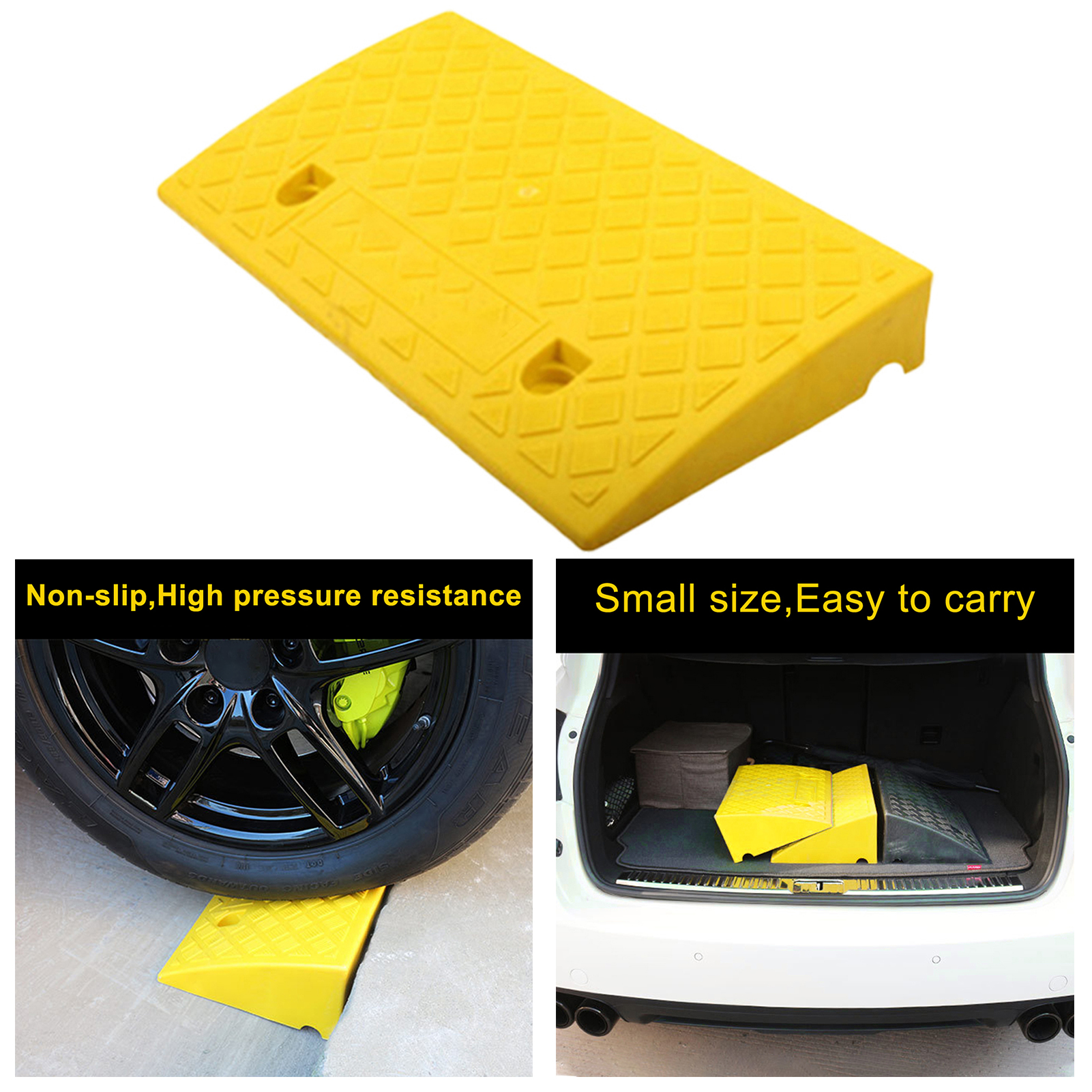 Cars Motorcycle Light Portable Curb Ramp Hard Plastic Threshold Ramps Durable Step Pad Parking Lots Ramp Mat For Cars Wheelchair