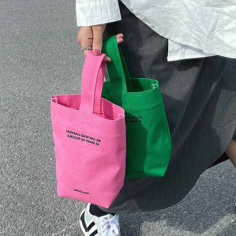 canvas and leather purse