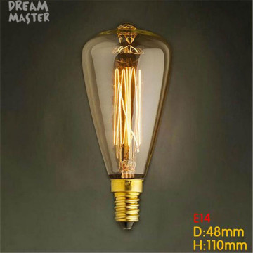Retro Vintage 40W 220V Edison Light Bulb ST48 E14 Incandescent Bulbs Squirrel-cage Filament Bulb Edison Lamp