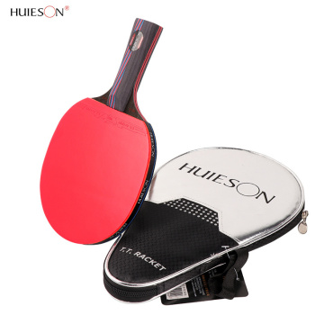 Huieson Carbon Fiber Table Tennis Racket Blade Double Face Pimples-in Racket Rubber Ping Pong Paddle for Senior Players