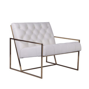 Modern Indoor Lounge Chair with Gold Plated Frame