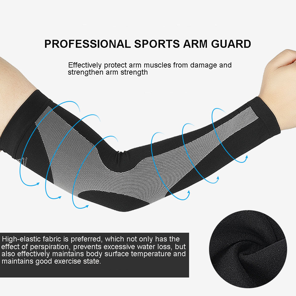 KoKossi 2PCS UV Protect Cycling Arm Sleeve Warmer Bike Bicycle Basketball Running Arm Sleeves Men Sports Arm Leg Warmers Cover